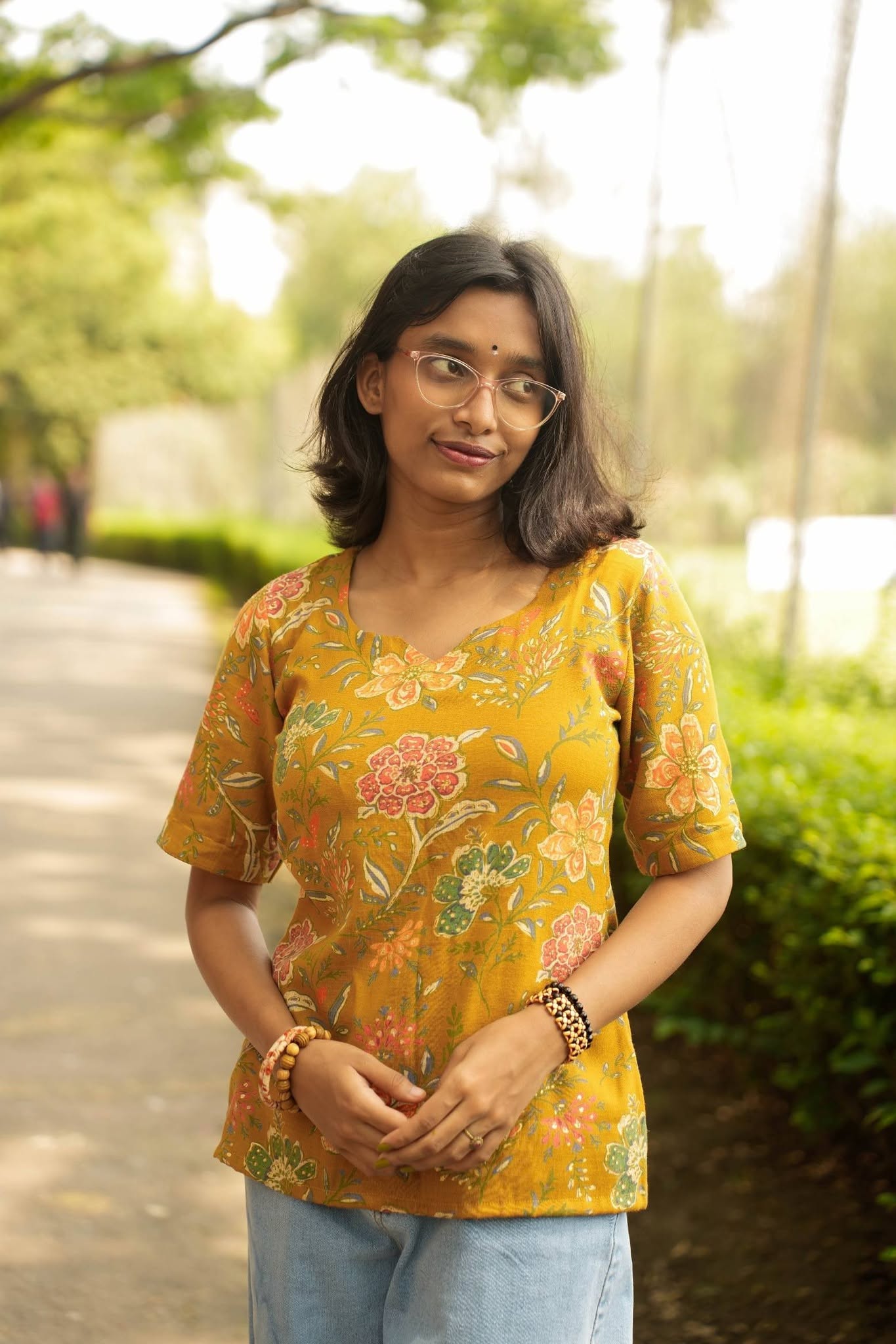 রাধাচূড়া - ইন্ডিয়ান কটন কাপড়ের শর্ট কুর্তি